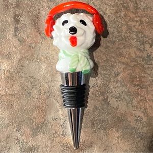 NWOT Christmas Poodle Bottle Stopper